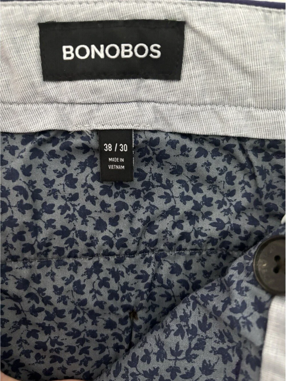 BONOBOS Pants Mens 38x30 Blue Navy Athletic Chino Khakis